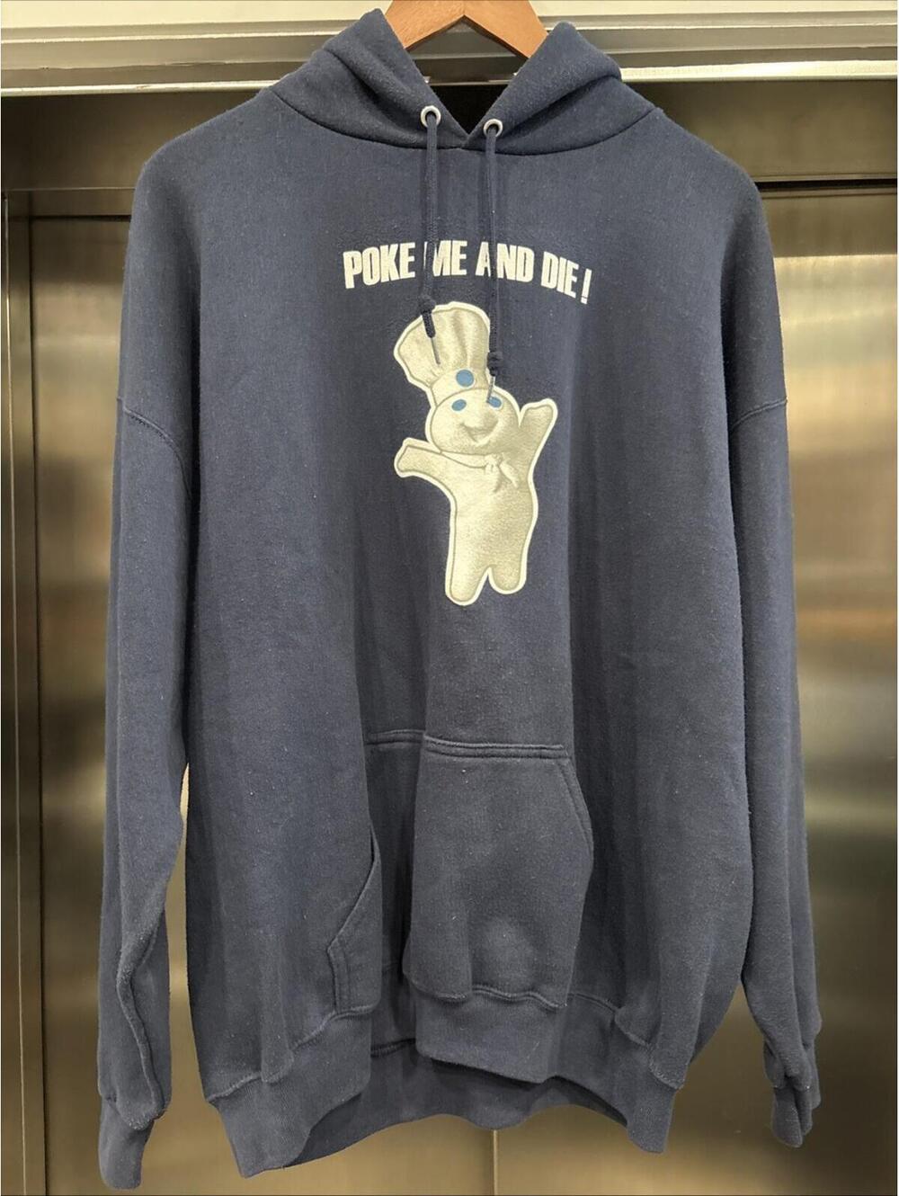 Vintage 90s Tultex Tag Pillsbury Doughboy Poke Me And Die Sweater